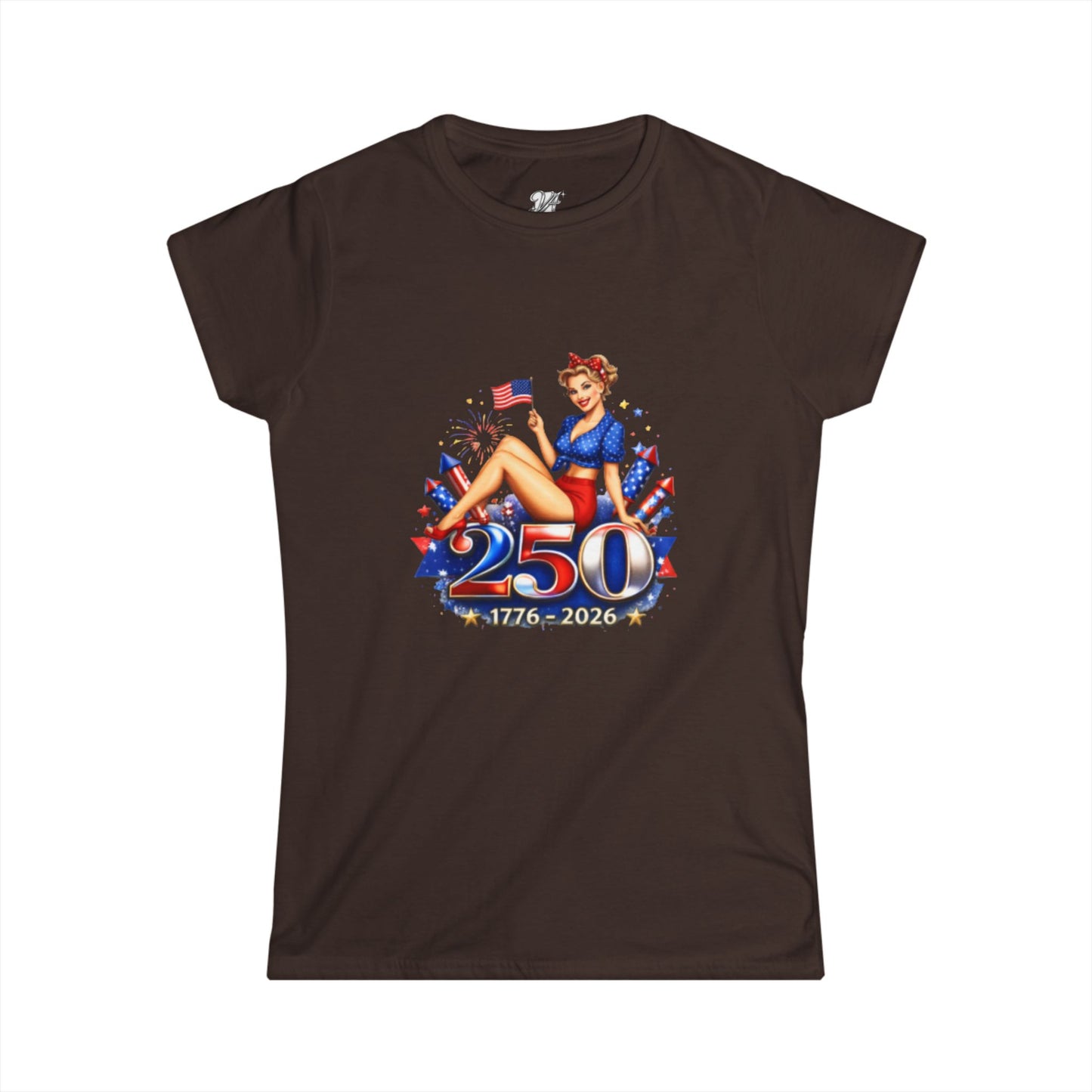Women's Tee — 250th Anniversary Pinup Tee - 1776-2026 Patriotic Fourth of July Shirt