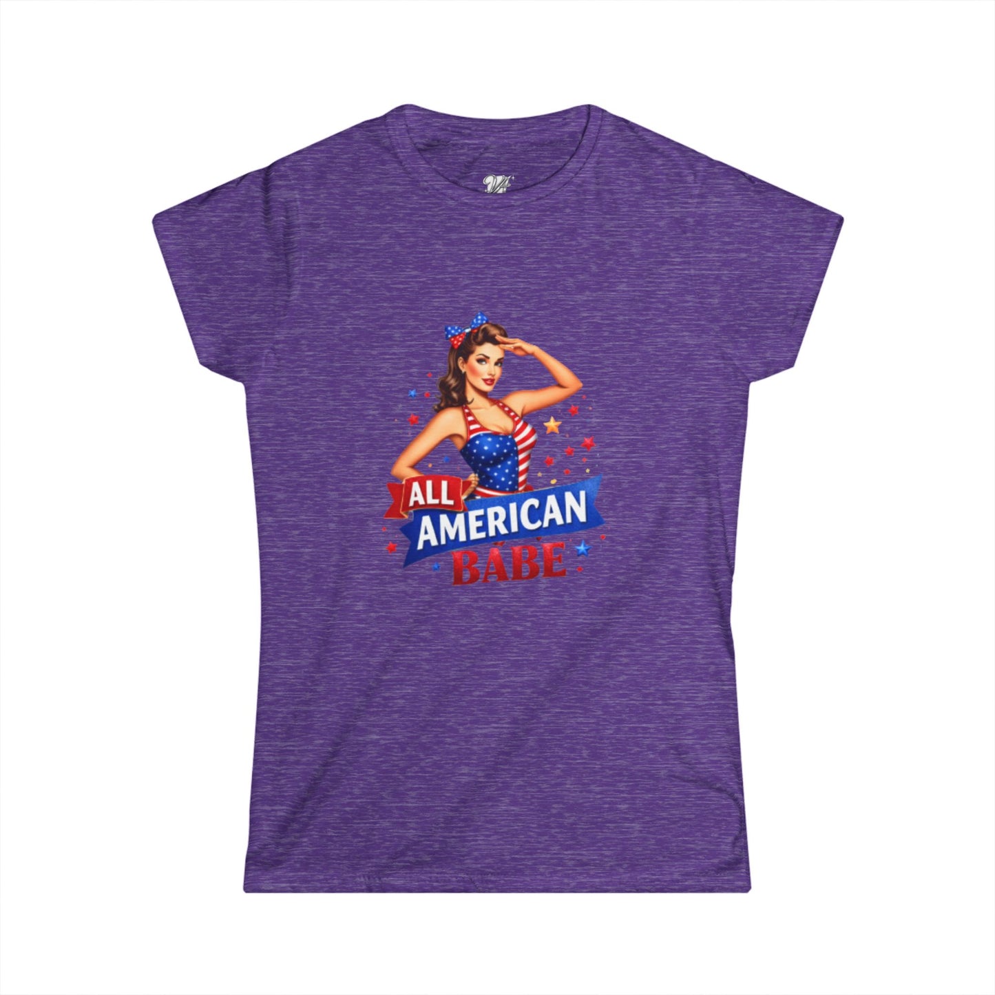 Women's Tee — All American Babe Tee - Patriotic Pinup T-Shirt (4th of July)