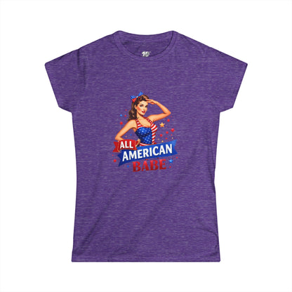 Women's Tee — All American Babe Tee - Patriotic Pinup T-Shirt (4th of July)