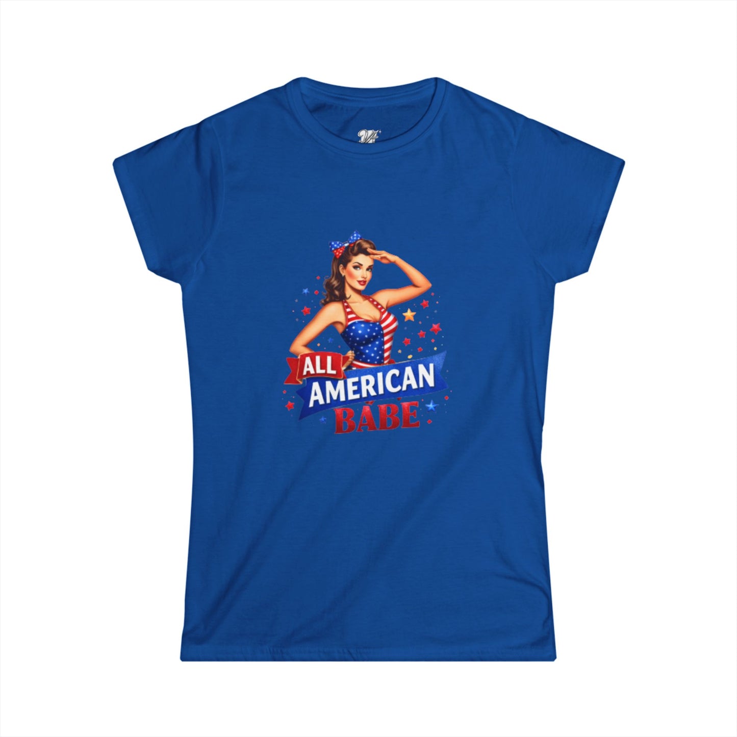 Women's Tee — All American Babe Tee - Patriotic Pinup T-Shirt (4th of July)