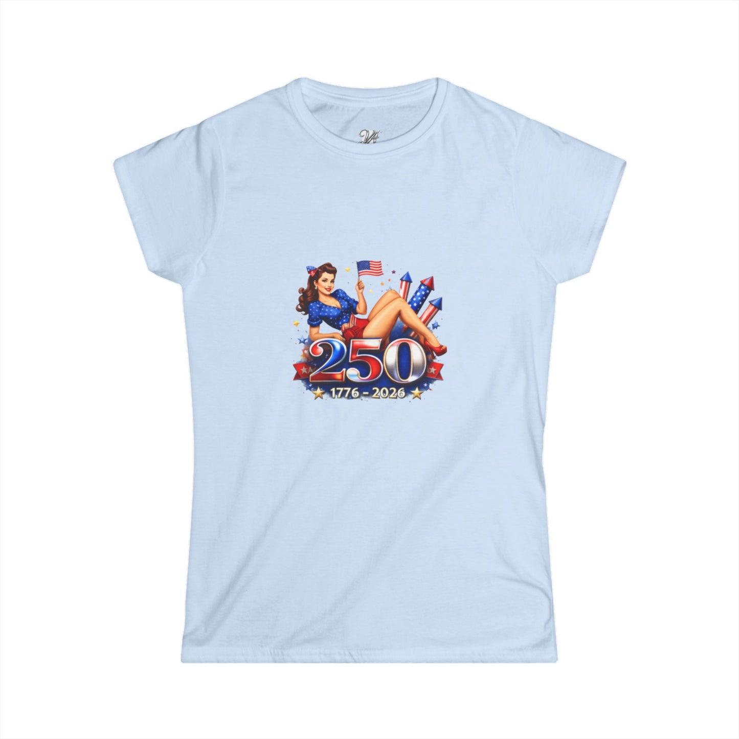 Women's Tee — '250 1776–2026' Patriotic Pinup Fourth of July Shirt