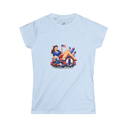 Women's Tee — '250 1776–2026' Patriotic Pinup Fourth of July Shirt