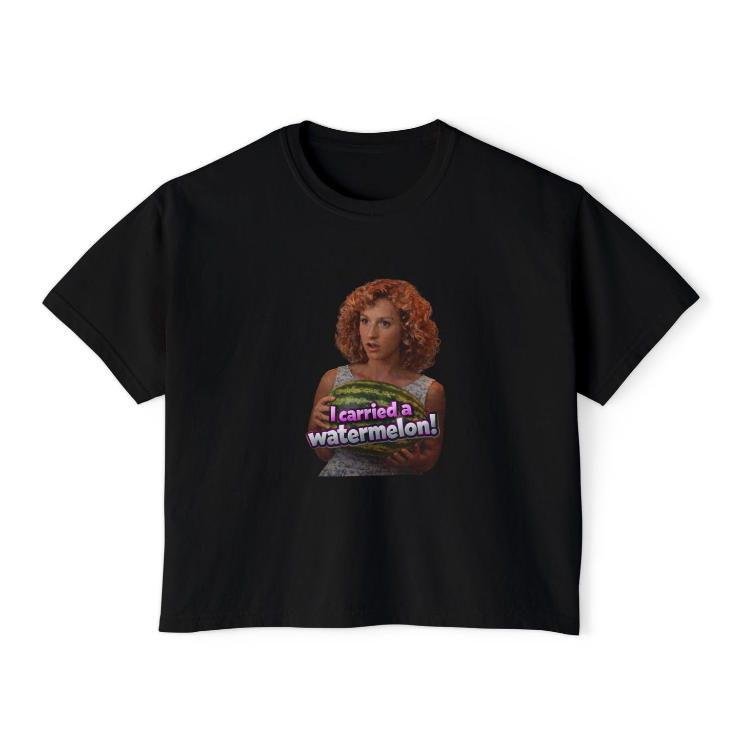 Women's Boxy Tee — I Carried a Watermelon Funny Graphic Crop Shirt
