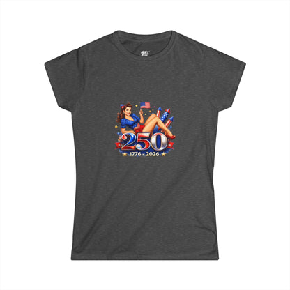 Women's Tee — '250 1776–2026' Patriotic Pinup Fourth of July Shirt