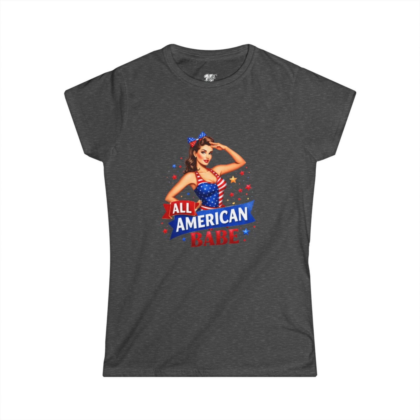 Women's Tee — All American Babe Tee - Patriotic Pinup T-Shirt (4th of July)