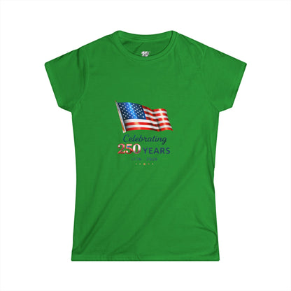 Women's Tee - USA Flag "Celebrating 250 Years"  1776–2026 Patriotic Independence Day Shirt