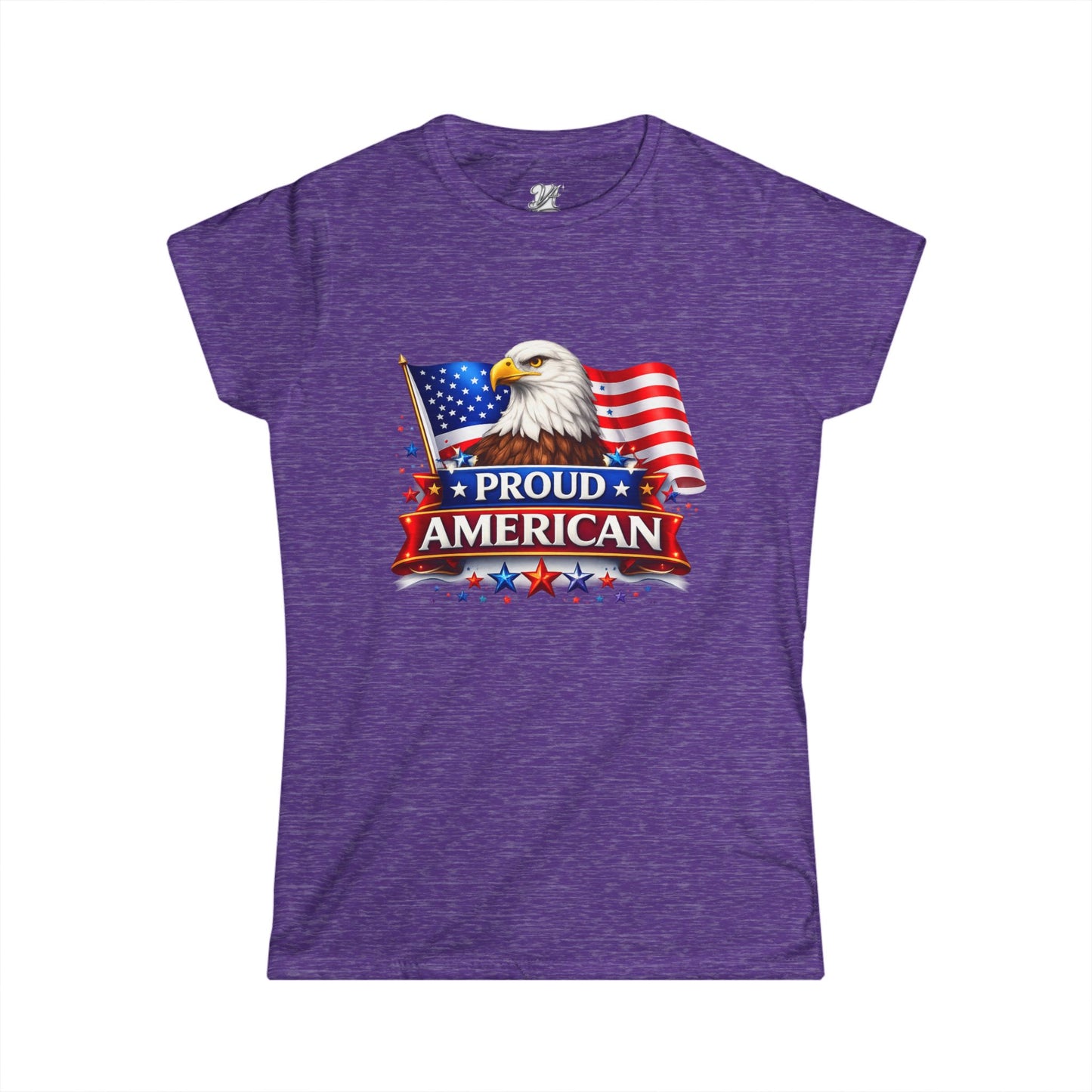 Women's Tee — Proud American — Bald Eagle & Flag Patriotic T-Shirt