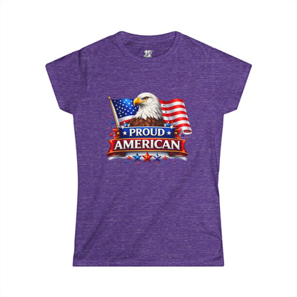 Women's Tee — Proud American — Bald Eagle & Flag Patriotic T-Shirt