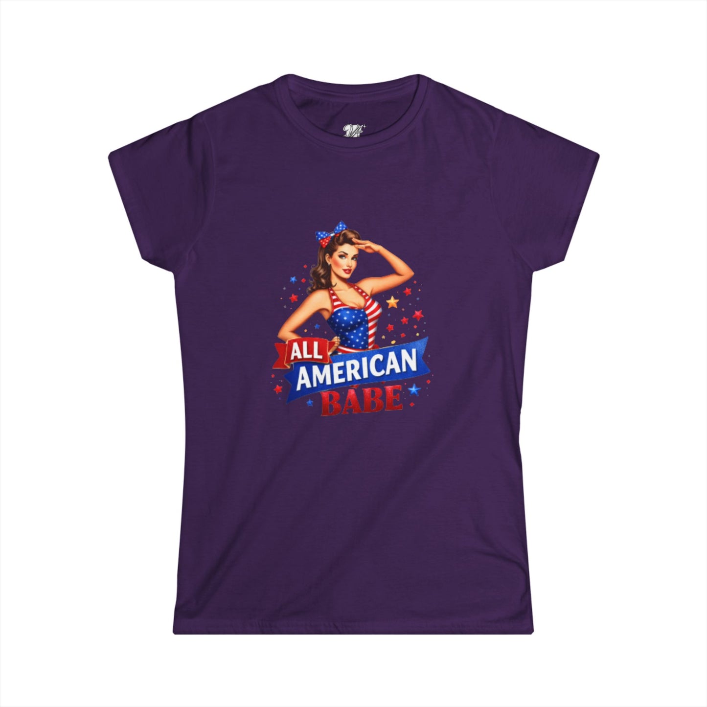 Women's Tee — All American Babe Tee - Patriotic Pinup T-Shirt (4th of July)