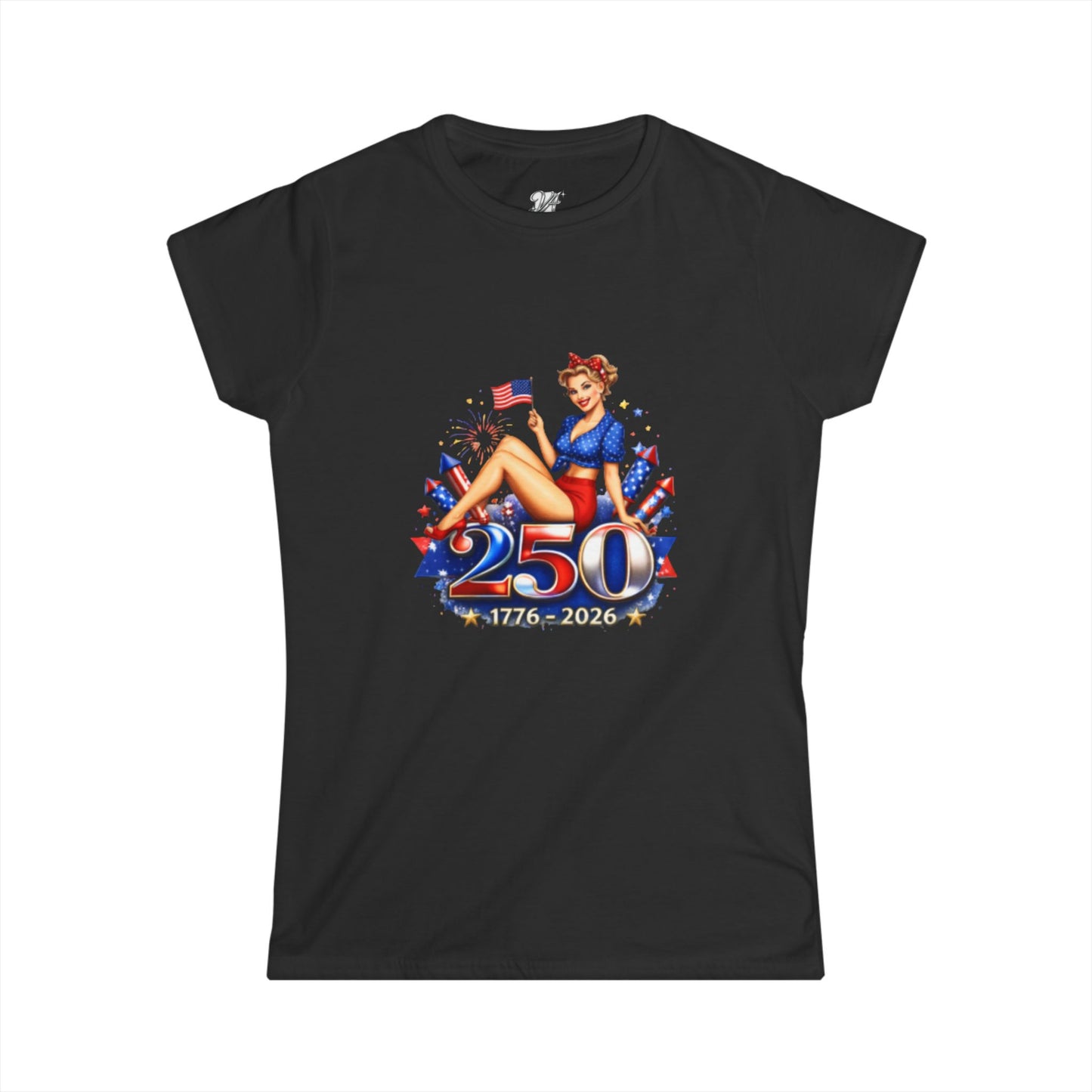 Women's Tee — 250th Anniversary Pinup Tee - 1776-2026 Patriotic Fourth of July Shirt