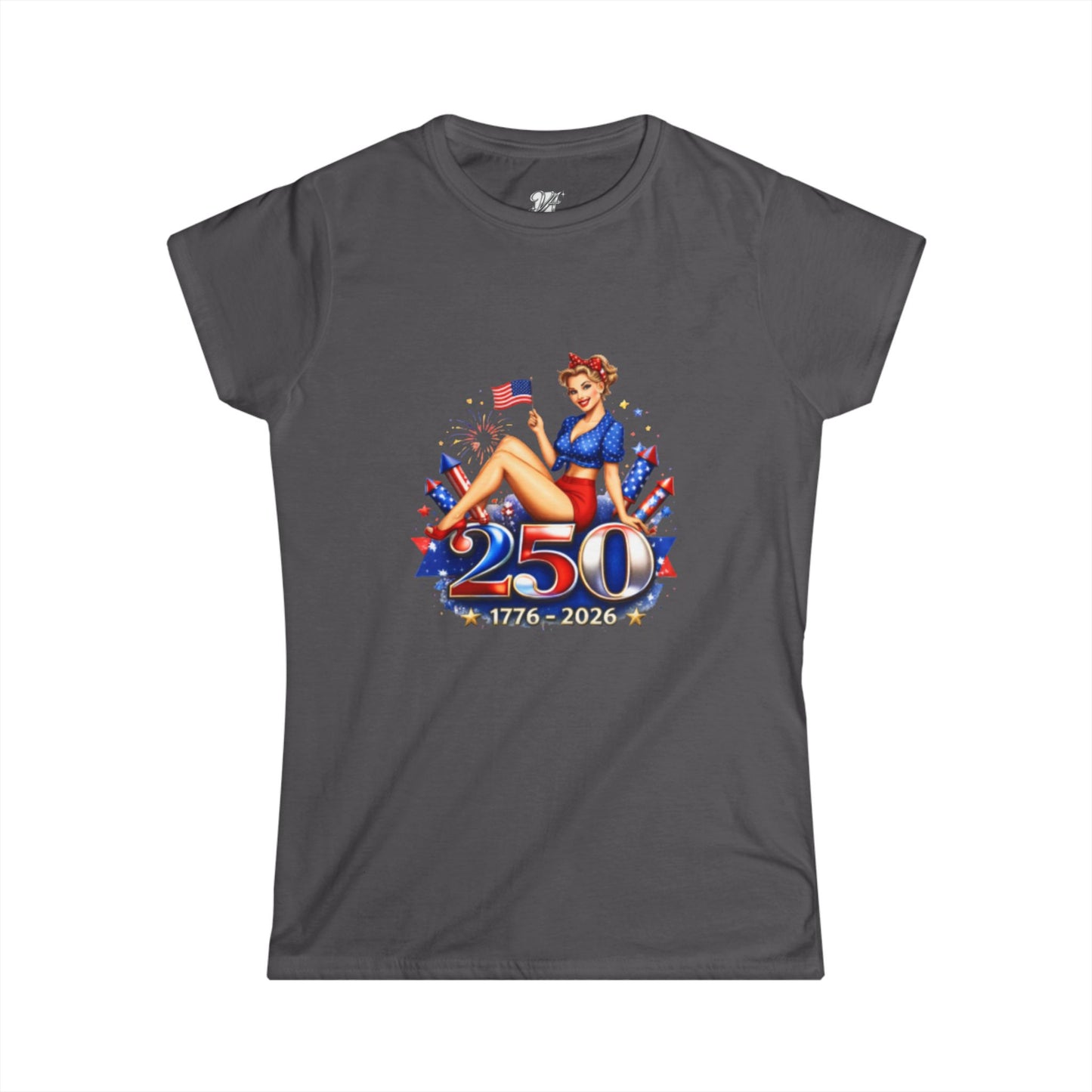 Women's Tee — 250th Anniversary Pinup Tee - 1776-2026 Patriotic Fourth of July Shirt