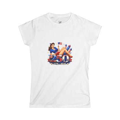Women's Tee — '250 1776–2026' Patriotic Pinup Fourth of July Shirt