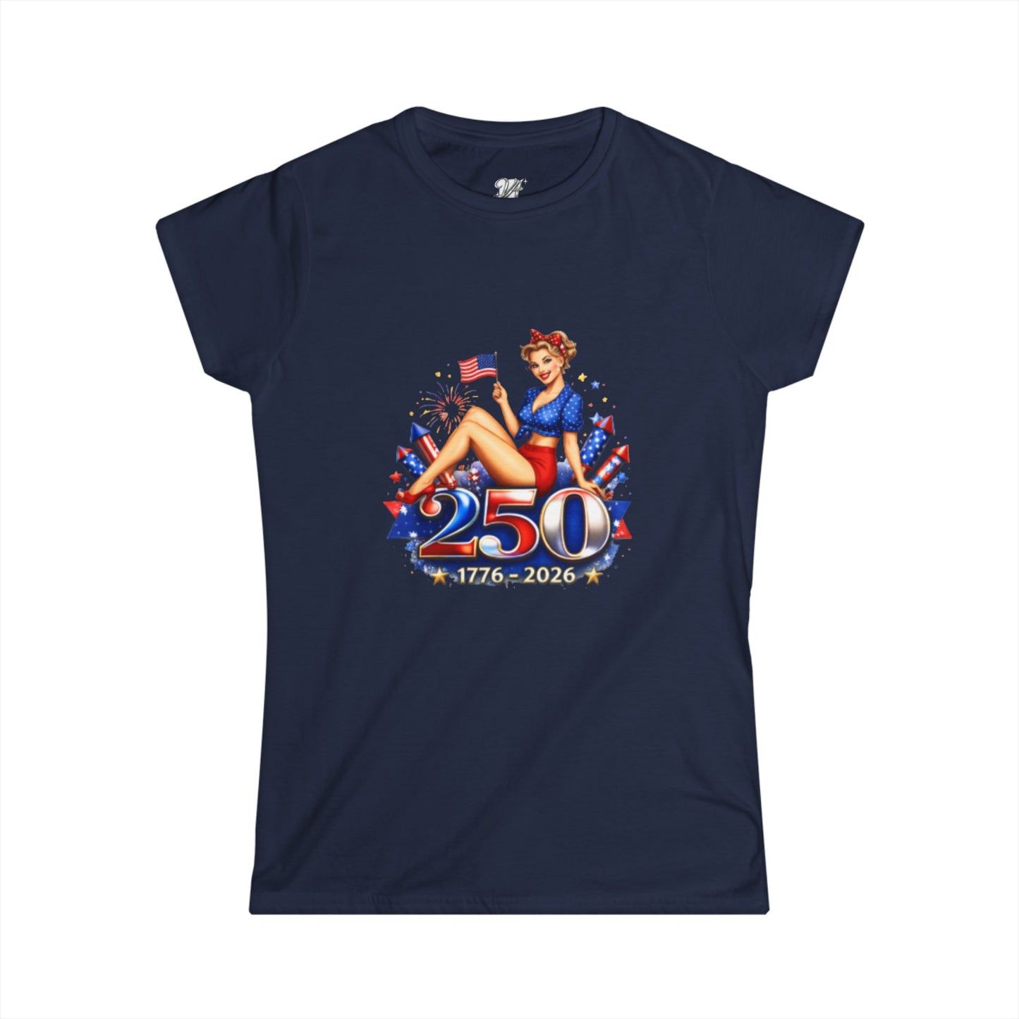 Women's Tee — 250th Anniversary Pinup Tee - 1776-2026 Patriotic Fourth of July Shirt
