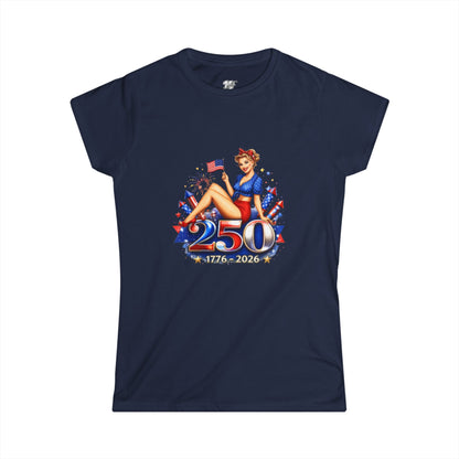 Women's Tee — 250th Anniversary Pinup Tee - 1776-2026 Patriotic Fourth of July Shirt