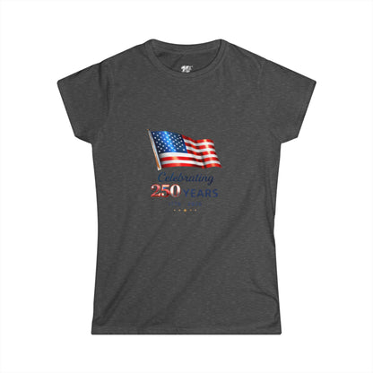 Women's Tee - USA Flag "Celebrating 250 Years"  1776–2026 Patriotic Independence Day Shirt
