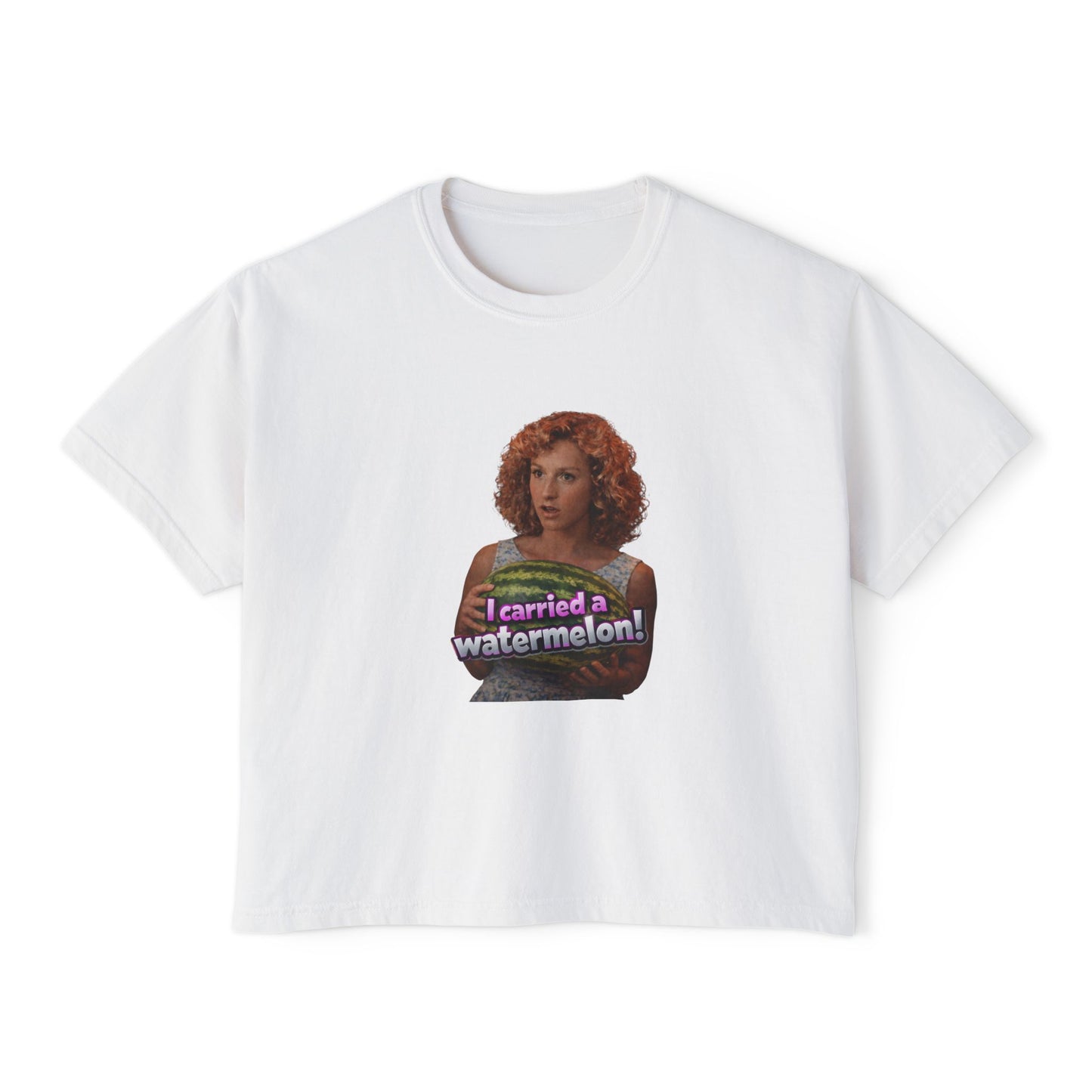 Women's Boxy Tee — I Carried a Watermelon Funny Graphic Crop Shirt