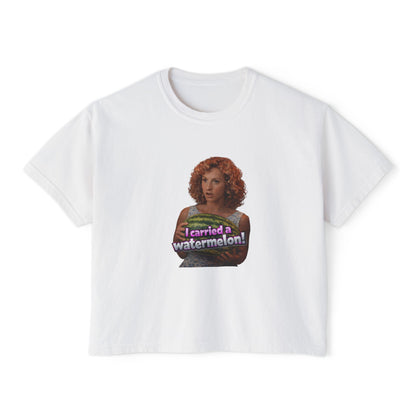 Women's Boxy Tee — I Carried a Watermelon Funny Graphic Crop Shirt