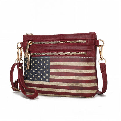 Alisson Vegan Leather Women's FLAG Crossbody/Wristlet Bag