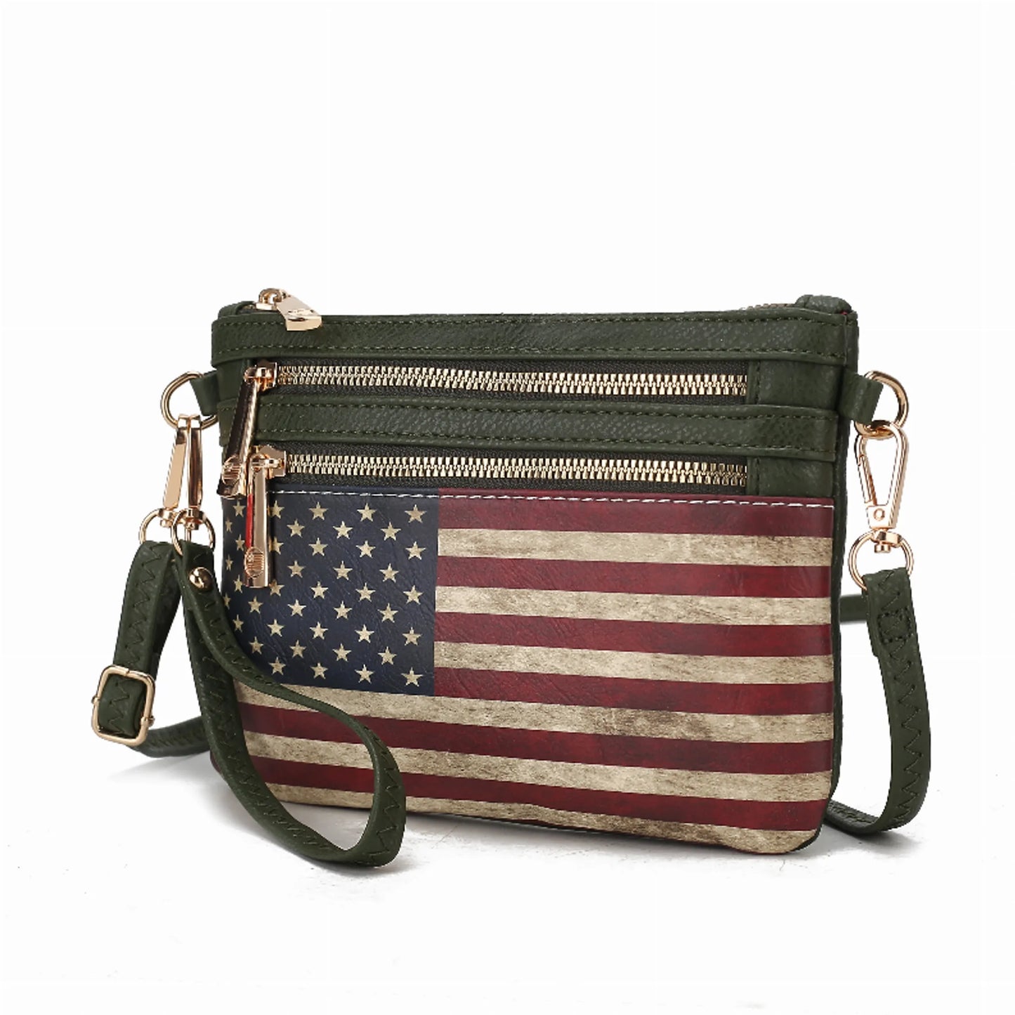 Alisson Vegan Leather Women's FLAG Crossbody/Wristlet Bag