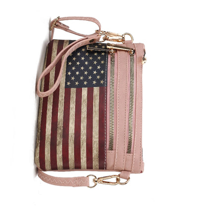 Alisson Vegan Leather Women's FLAG Crossbody/Wristlet Bag