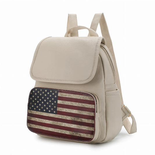 Regina Printed Flag Vegan Leather Women's Backpack