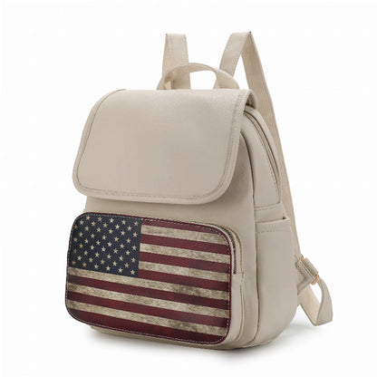 Regina Printed Flag Vegan Leather Women's Backpack