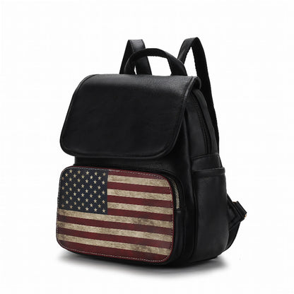 Regina Printed Flag Vegan Leather Women's Backpack