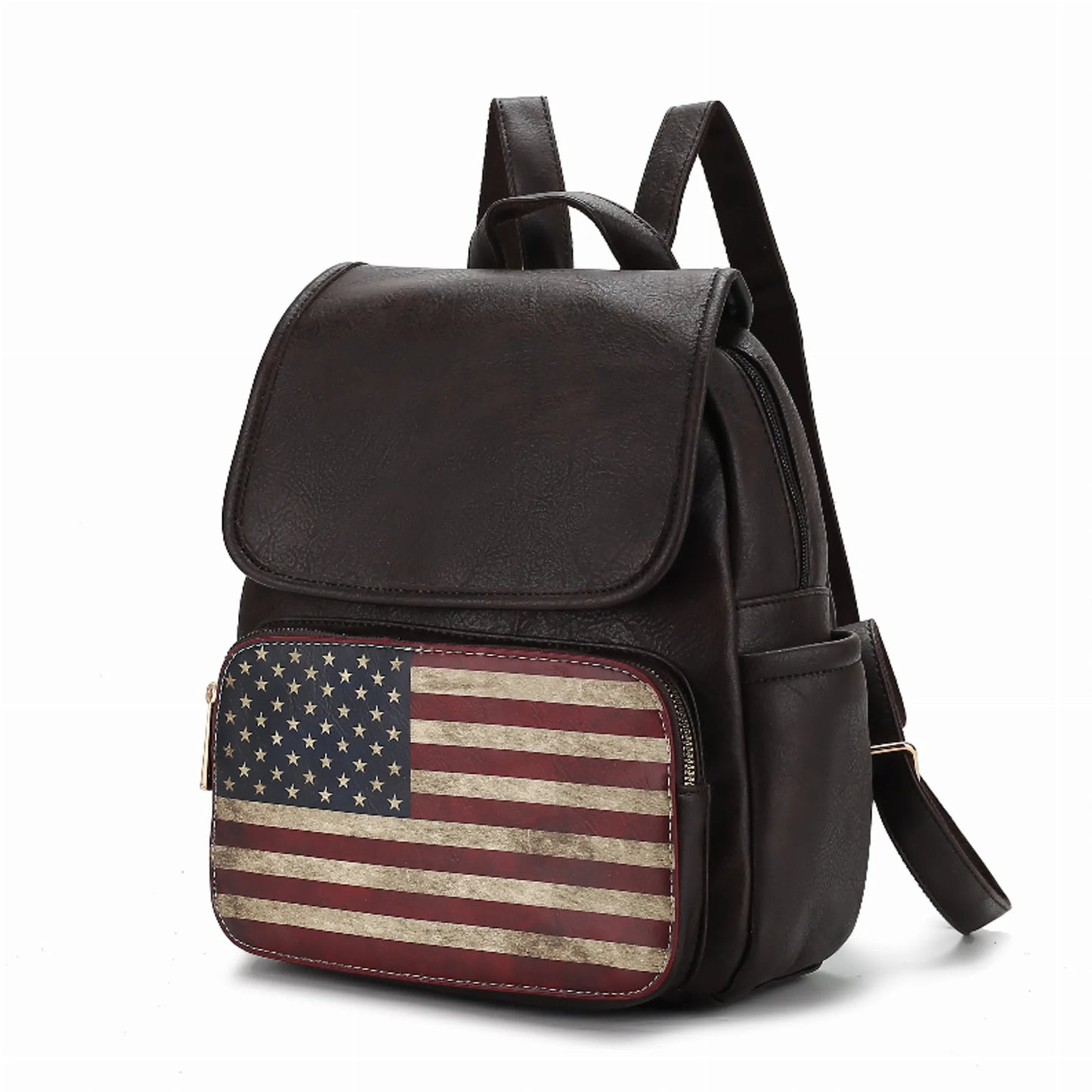 Regina Printed Flag Vegan Leather Women's Backpack