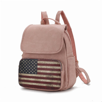 Regina Printed Flag Vegan Leather Women's Backpack