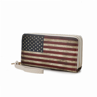 Uriel Vegan Leather Women's FLAG Wristlet Wallet