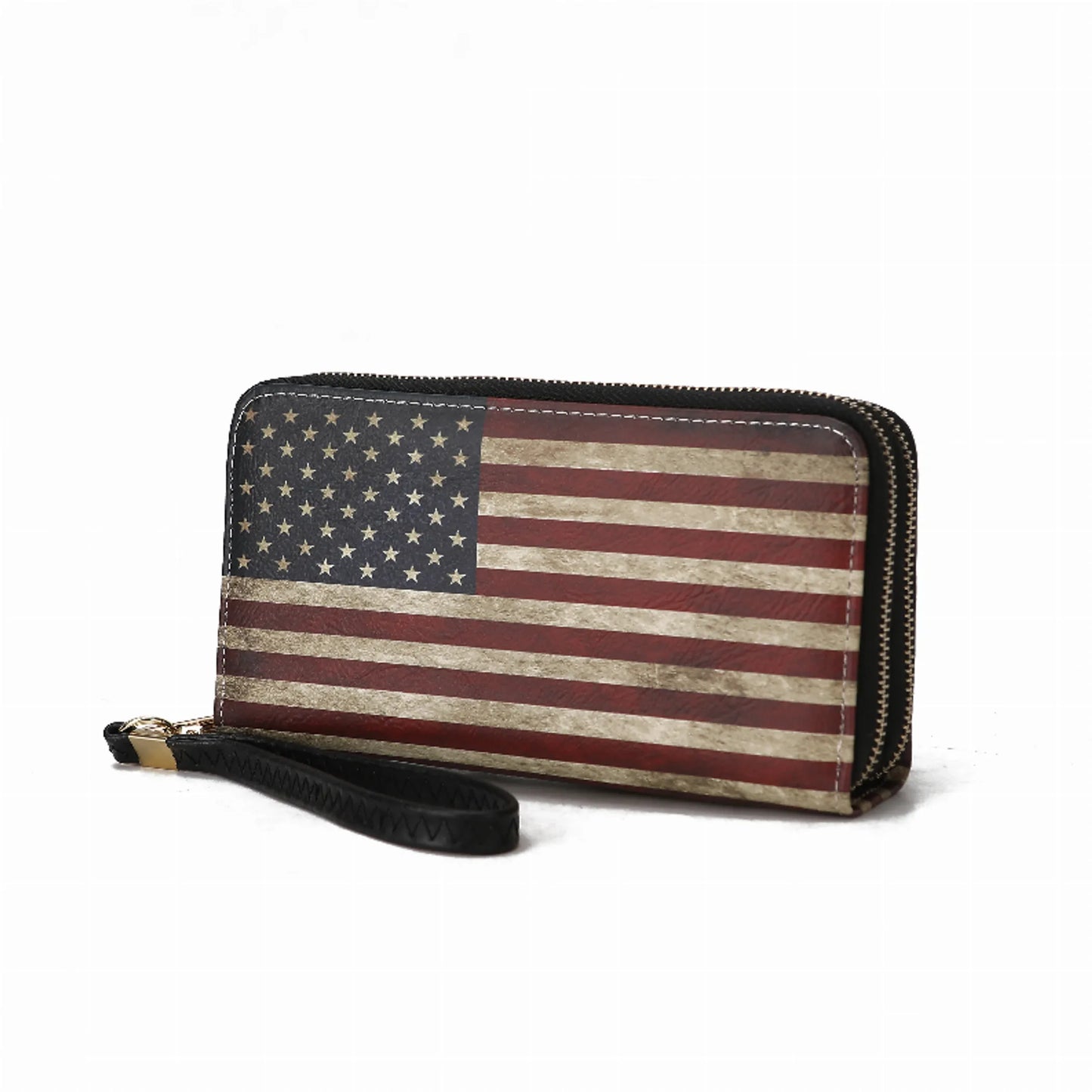 Uriel Vegan Leather Women's FLAG Wristlet Wallet