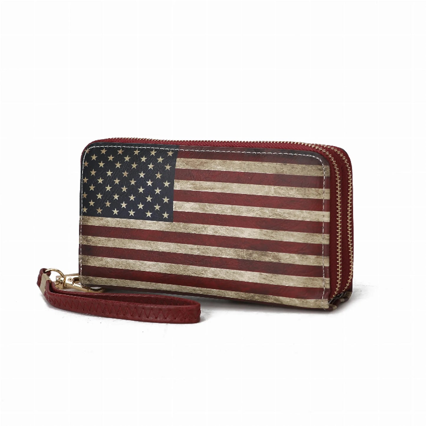 Uriel Vegan Leather Women's FLAG Wristlet Wallet