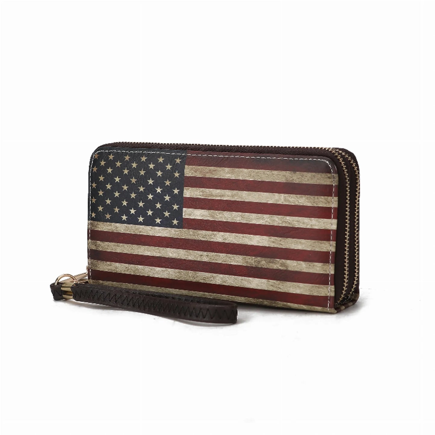 Uriel Vegan Leather Women's FLAG Wristlet Wallet