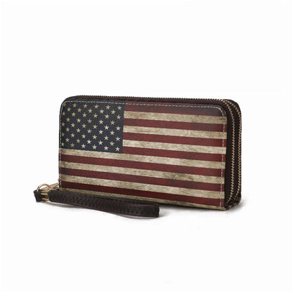 Uriel Vegan Leather Women's FLAG Wristlet Wallet