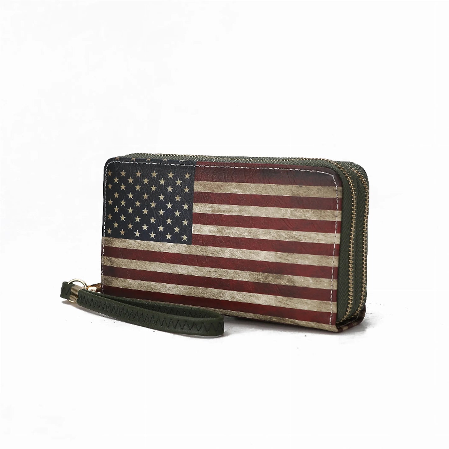Uriel Vegan Leather Women's FLAG Wristlet Wallet