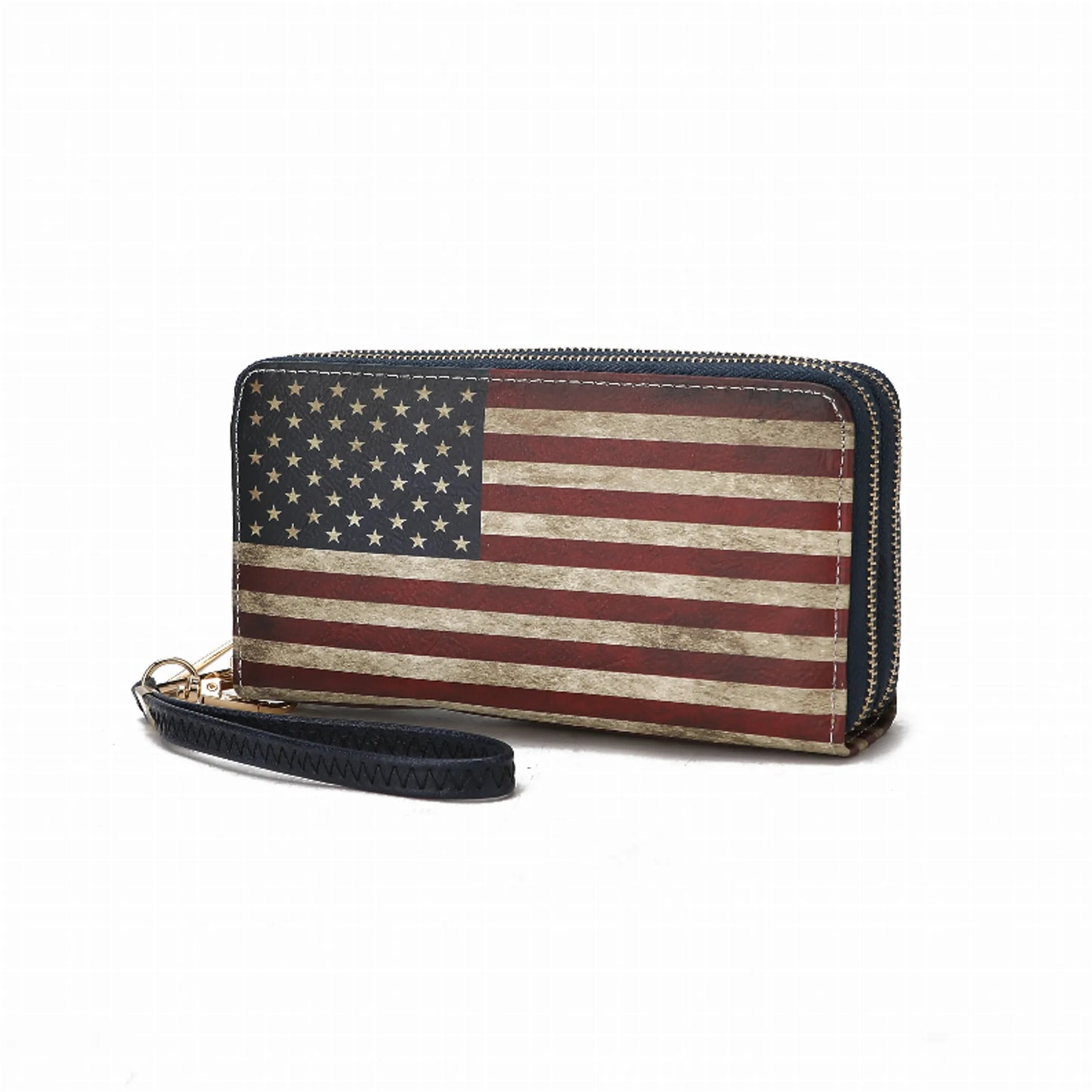 Uriel Vegan Leather Women's FLAG Wristlet Wallet