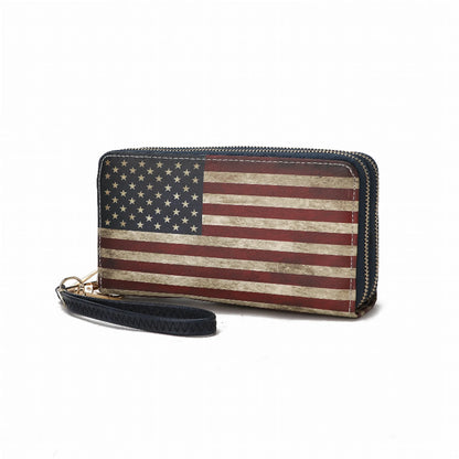 Uriel Vegan Leather Women's FLAG Wristlet Wallet