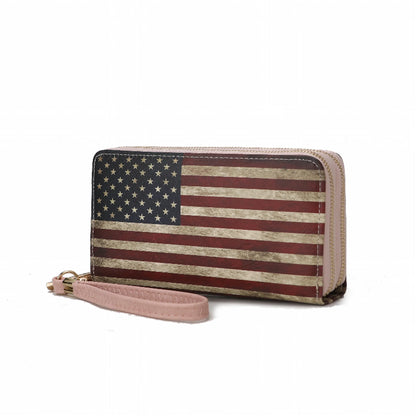 Uriel Vegan Leather Women's FLAG Wristlet Wallet