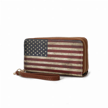 Uriel Vegan Leather Women's FLAG Wristlet Wallet