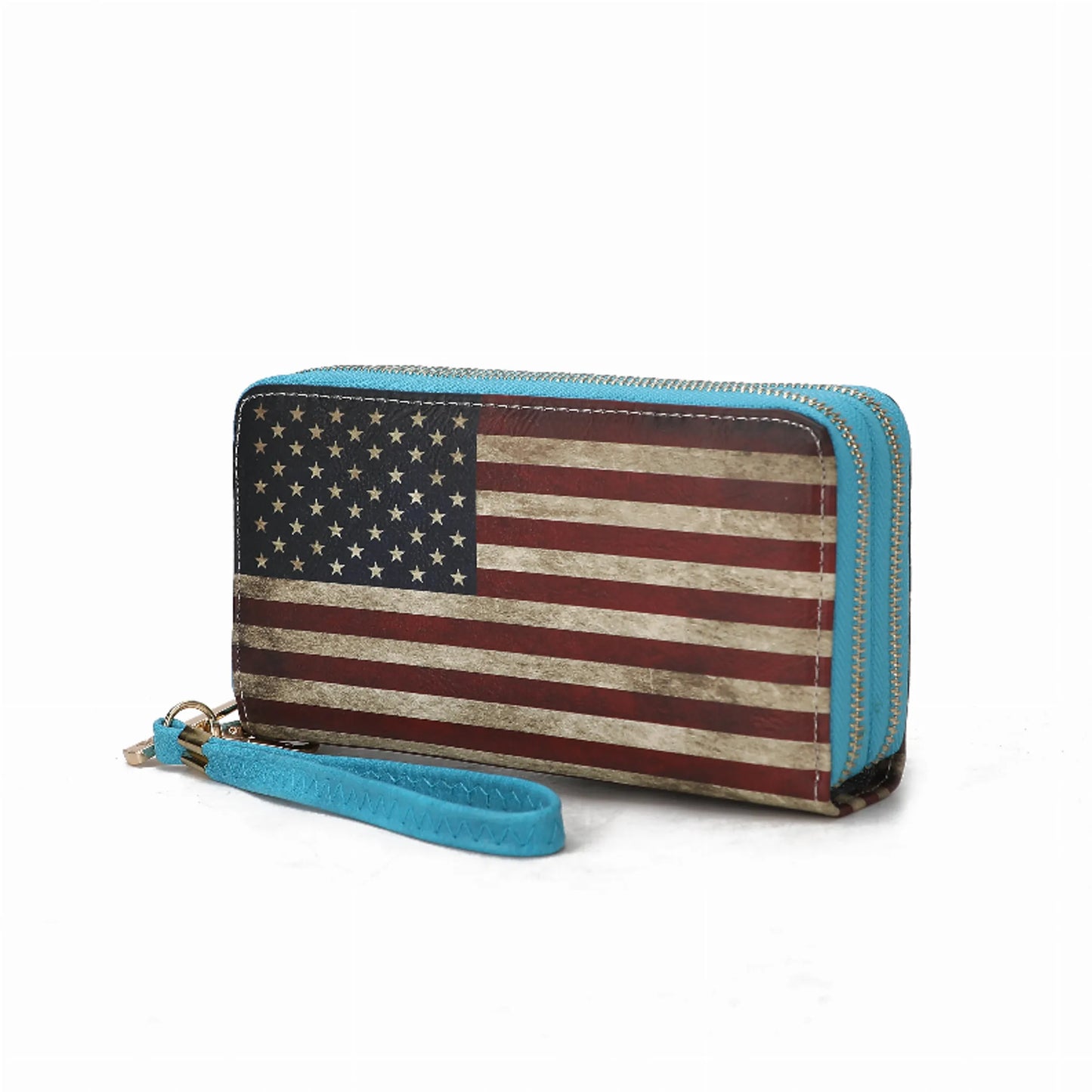 Uriel Vegan Leather Women's FLAG Wristlet Wallet
