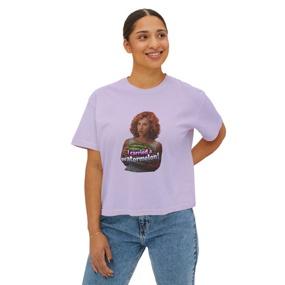 Women's Boxy Tee — I Carried a Watermelon Funny Graphic Crop Shirt