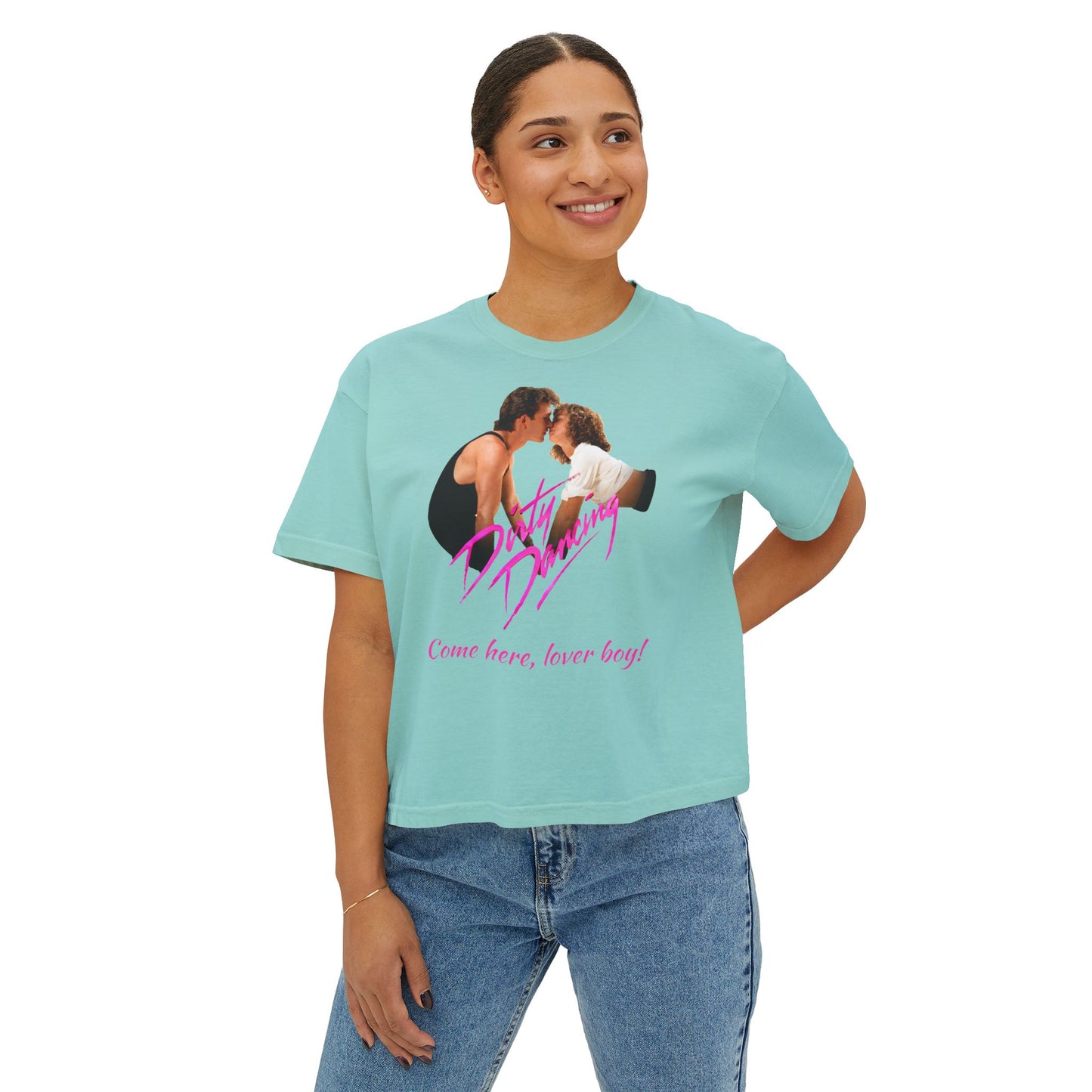Women's - Dirty Dancing Retro Graphic Women's Boxy Tee — "Come Here, Lover Boy!"