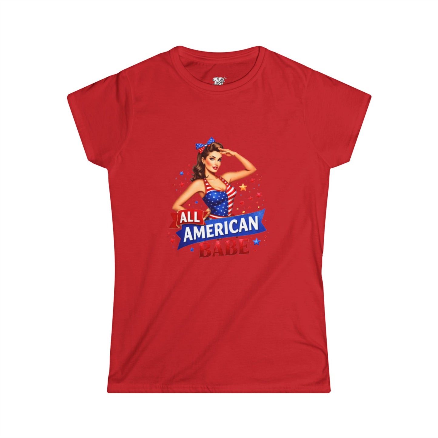 Women's Tee — All American Babe Tee - Patriotic Pinup T-Shirt (4th of July)