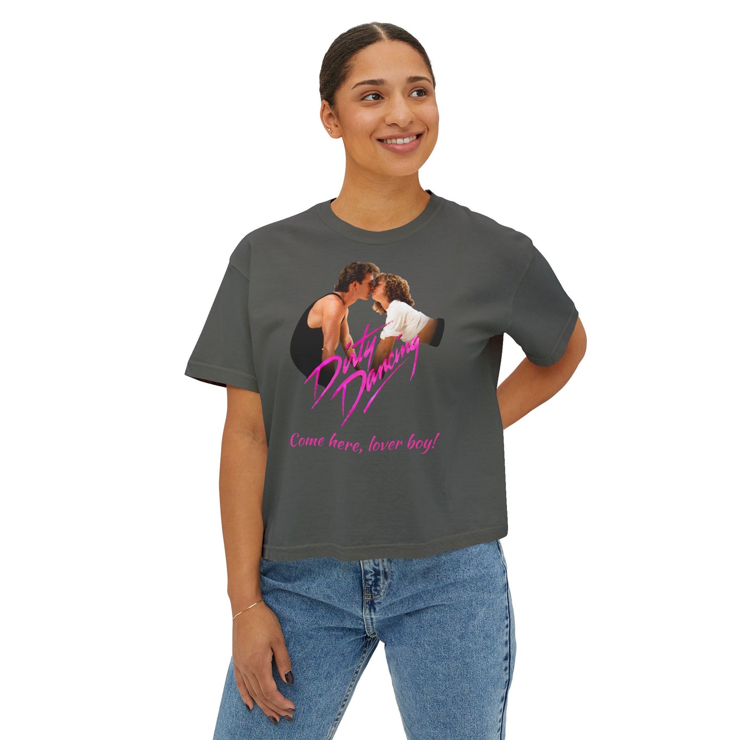 Women's - Dirty Dancing Retro Graphic Women's Boxy Tee — "Come Here, Lover Boy!"