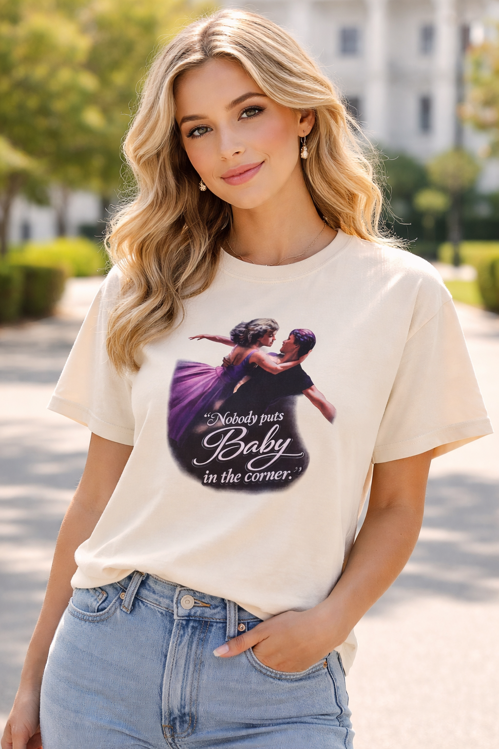 Women's Tee — 'Nobody Puts Baby in the Corner' Dirty Dancing Graphic Shirt