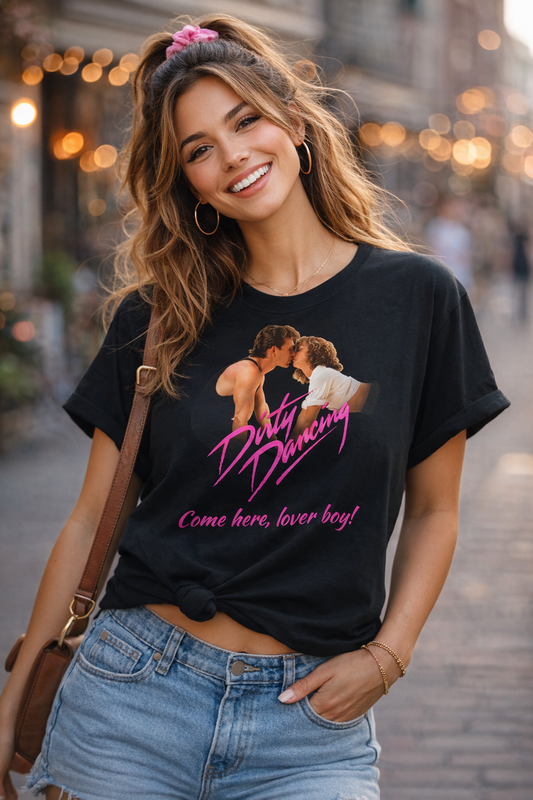 Women's - Dirty Dancing Retro Graphic Women's Boxy Tee — "Come Here, Lover Boy!"