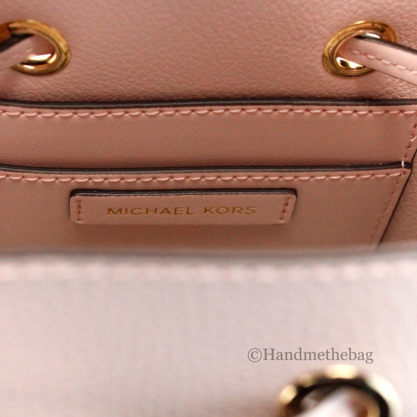 Michael Kors Mercer Small Pink Leather Bucket Crossbody Bag