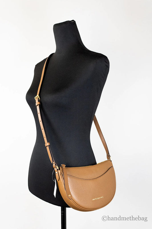 Michael Kors Dover Small Luggage Half Moon Crossbody Bag