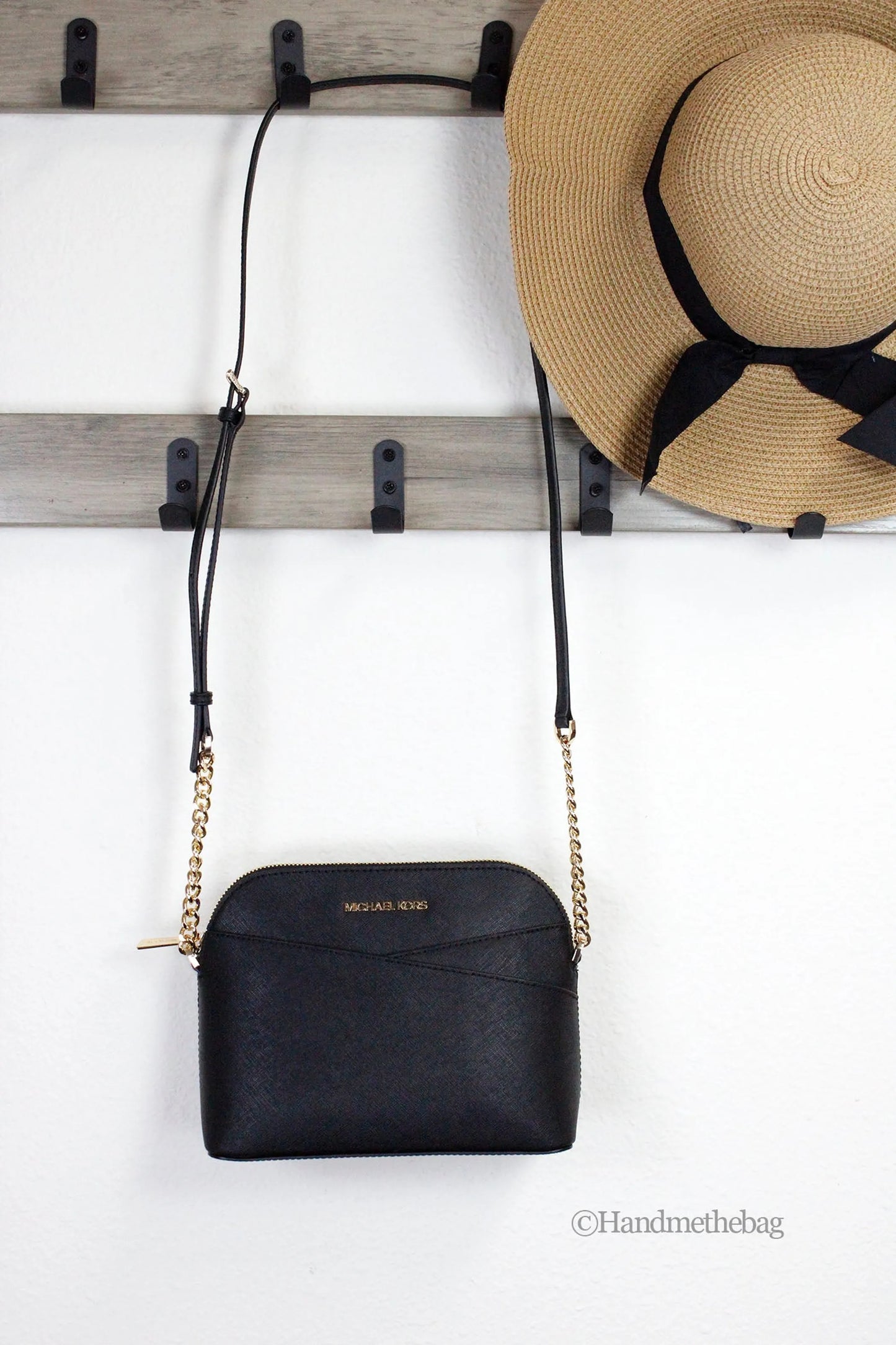Michael Kors Jet Set Medium Black X Cross Dome Crossbody