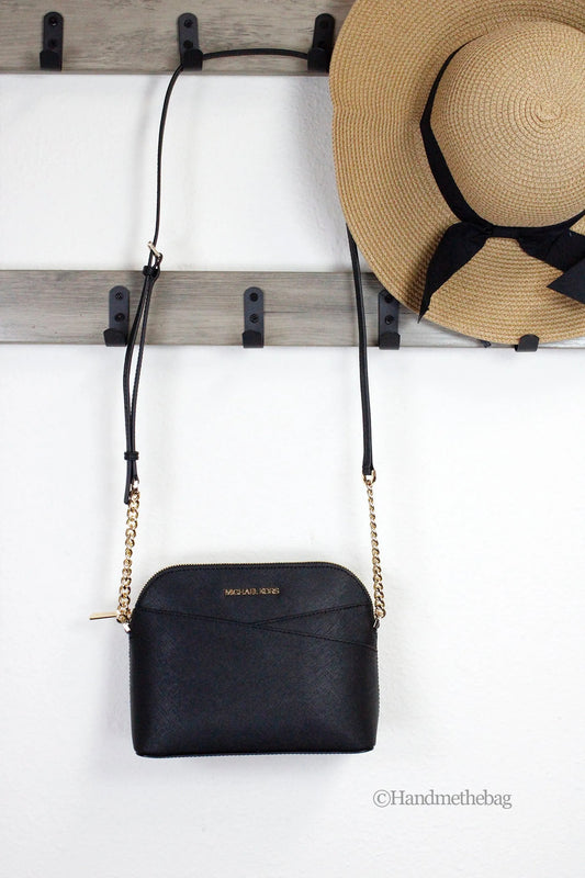 Michael Kors Jet Set Medium Black X Cross Dome Crossbody